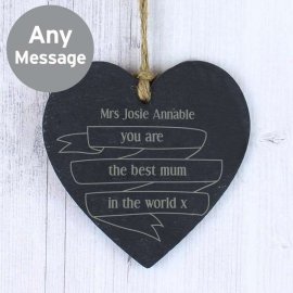 (image for) Personalised Garden Bloom Slate Heart