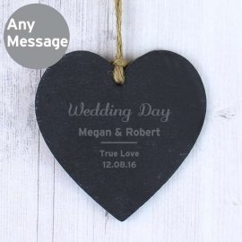 (image for) Personalised Classic Slate Heart Decoration