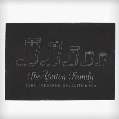 (image for) Personalised Welly Boot Family of Five Slate