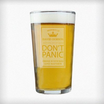 (image for) Personalised Dont Panic Pint Glass