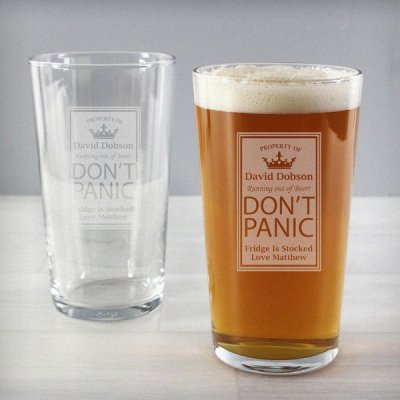 (image for) Personalised Dont Panic Pint Glass