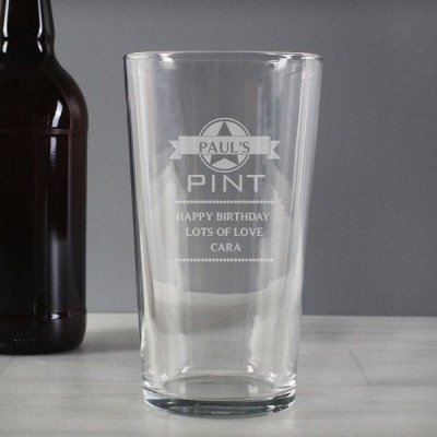 (image for) Personalised Diamond Pint Glass