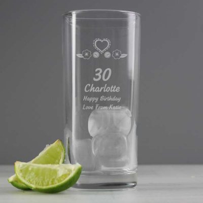 (image for) Personalised Birthday Craft Hi Ball Glass