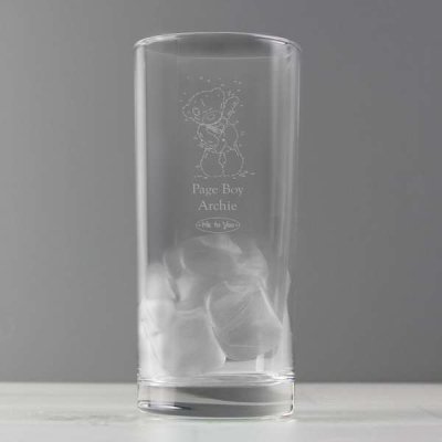 (image for) Personalised Me To You Engraved Wedding Boy Hi Ball Glass