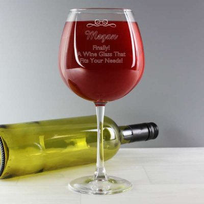 (image for) Personalised Decorative Bottle of Wine Glass