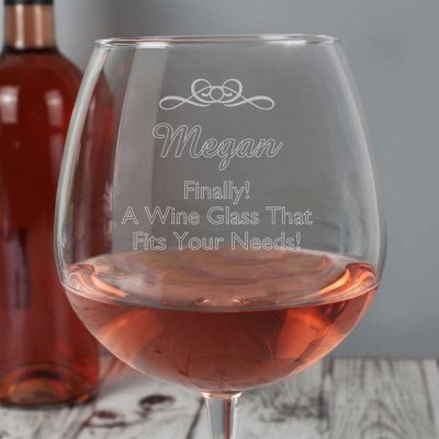 (image for) Personalised Decorative Bottle of Wine Glass