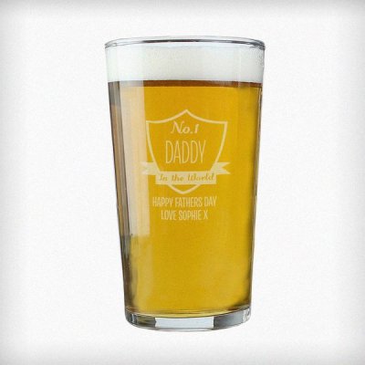 (image for) Personalised No.1 Shield Pint Glass