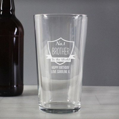 (image for) Personalised No.1 Shield Pint Glass