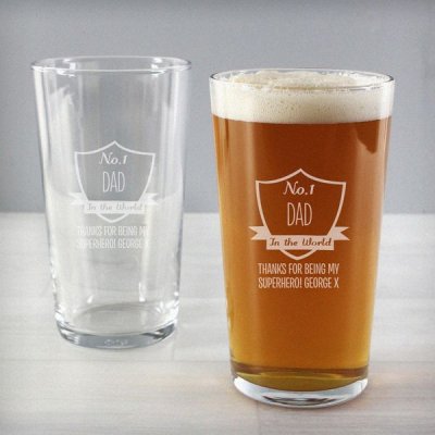 (image for) Personalised No.1 Shield Pint Glass