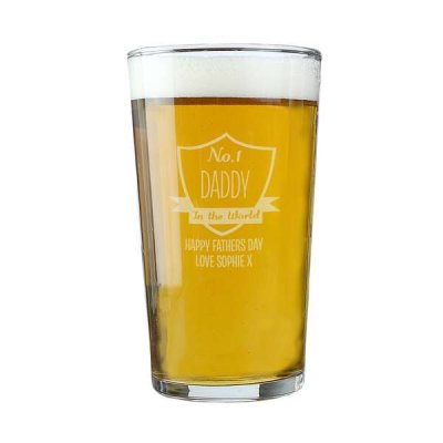 (image for) Personalised No.1 Shield Pint Glass