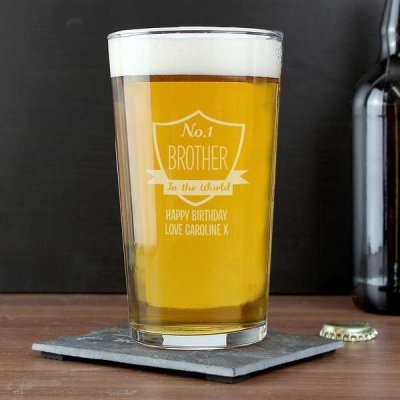 (image for) Personalised No.1 Shield Pint Glass