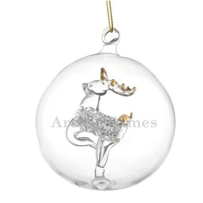 (image for) Personalised Name Only Reindeer Glass Bauble