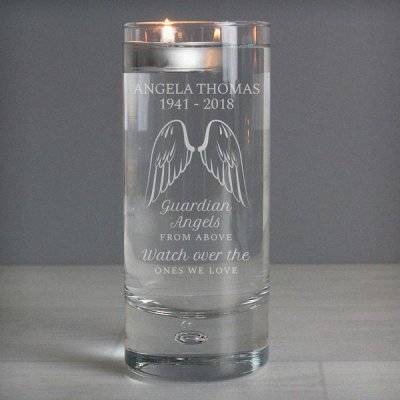 (image for) Personalised Guardian Angel Wings Floating Candle Holder