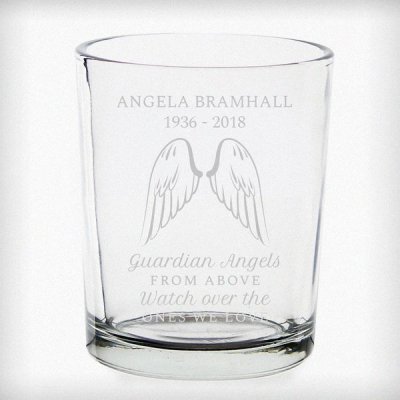 (image for) Personalised Guardian Angel Wings Votive Candle Holder