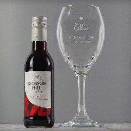 (image for) Personalised Red Wine & Heart Wine Glass Set