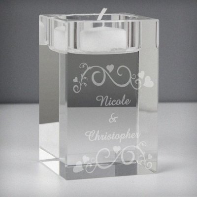 (image for) Personalised Ornate Swirl Tea Light Candle Holder