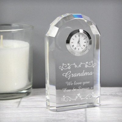 (image for) Personalised Heart Swirl Crystal Clock