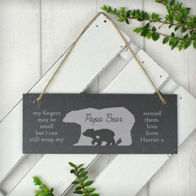 (image for) Personalised Bear Slate Door Plaque