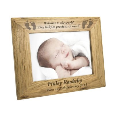 Personalised 5x7 Baby Feet Wooden Photo Frame (image for) Personalised 5x7 Baby Feet Wooden Photo Frame