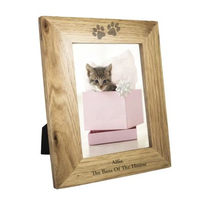 (image for) Personalised 5x7 Paw Prints Wooden Photo Frame