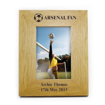 (image for) Personalised Oak Finish 6x4 Football Photo Frame