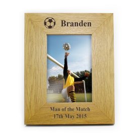 (image for) Personalised Oak Finish 6x4 Football Photo Frame