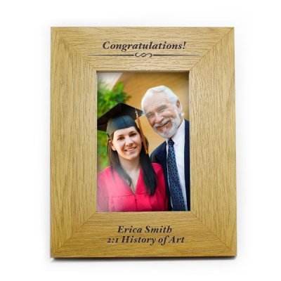 (image for) Personalised Oak Finish 6x4 Formal Portrait Photo Frame