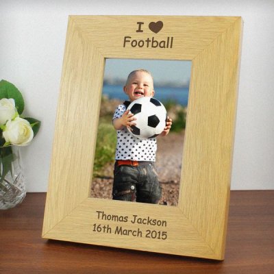 (image for) Personalised Oak Finish 6x4 I Heart Photo Frame