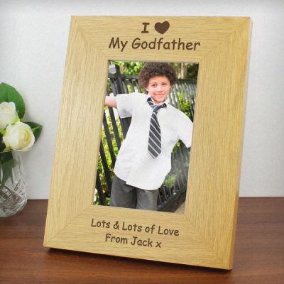 (image for) Personalised Oak Finish 6x4 I Heart Photo Frame