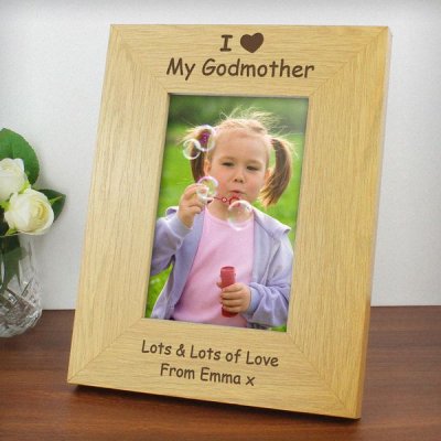 (image for) Personalised Oak Finish 6x4 I Heart Photo Frame