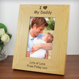 (image for) Personalised Oak Finish 6x4 I Heart Photo Frame