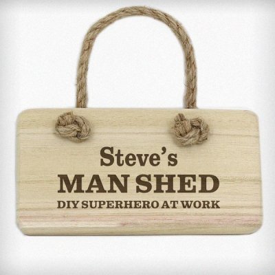 (image for) Personalised Man At Work Wooden Sign