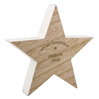 (image for) Personalised Rustic Wooden Star Decoration