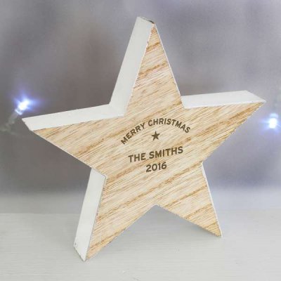 (image for) Personalised Rustic Wooden Star Decoration