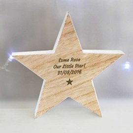 (image for) Personalised Star Motif Rustic Wooden Star Decoration