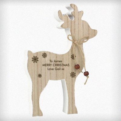 (image for) Personalised Rustic Wooden Reindeer Decoration