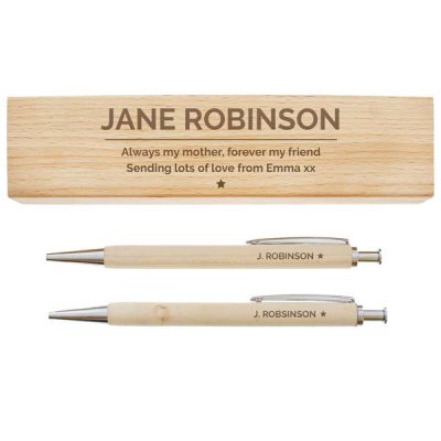 (image for) Personalised Classic Wooden Pen & Pencil Box Set