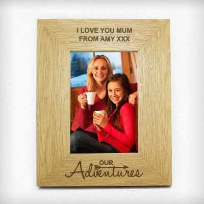 (image for) Personalised Our Adventures 6x4 Wooden Photo Frame