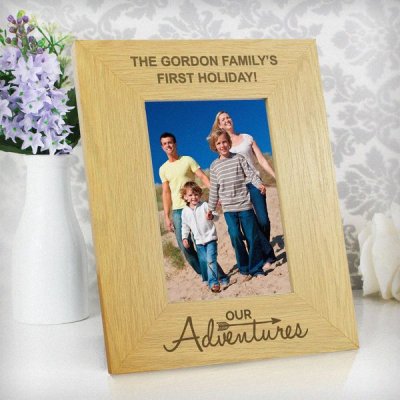 (image for) Personalised Our Adventures 6x4 Wooden Photo Frame