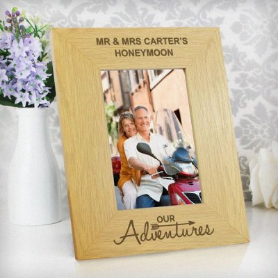 (image for) Personalised Our Adventures 6x4 Wooden Photo Frame