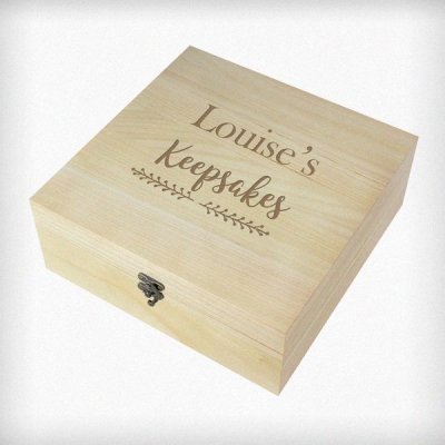 (image for) Personalised Floral Large Wooden Keepsake Box