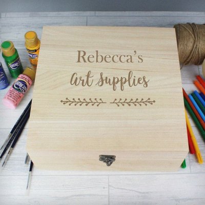 (image for) Personalised Floral Large Wooden Keepsake Box