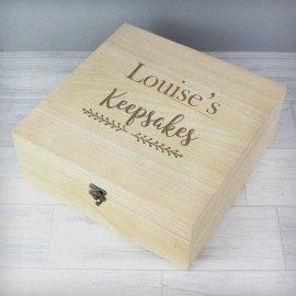 (image for) Personalised Floral Large Wooden Keepsake Box