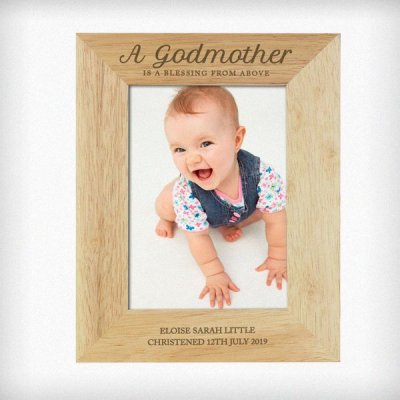 (image for) Personalised Godmother Wooden 5x7 Photo Frame