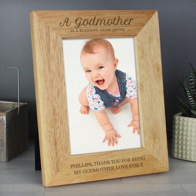 (image for) Personalised Godmother Wooden 5x7 Photo Frame