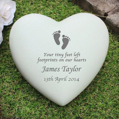 (image for) Personalised Footprints Heart Memorial