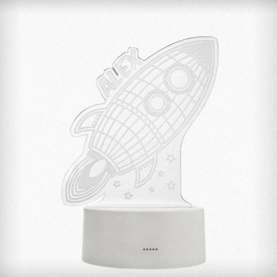 (image for) Personalised Rocket LED Colour Changing Wireframe Night Light