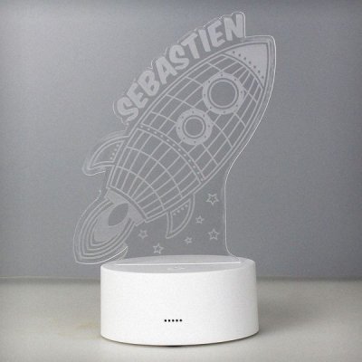 (image for) Personalised Rocket LED Colour Changing Wireframe Night Light