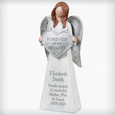 (image for) Personalised Forever In Our Hearts Memorial Angel Ornament