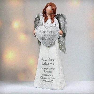 (image for) Personalised Forever In Our Hearts Memorial Angel Ornament